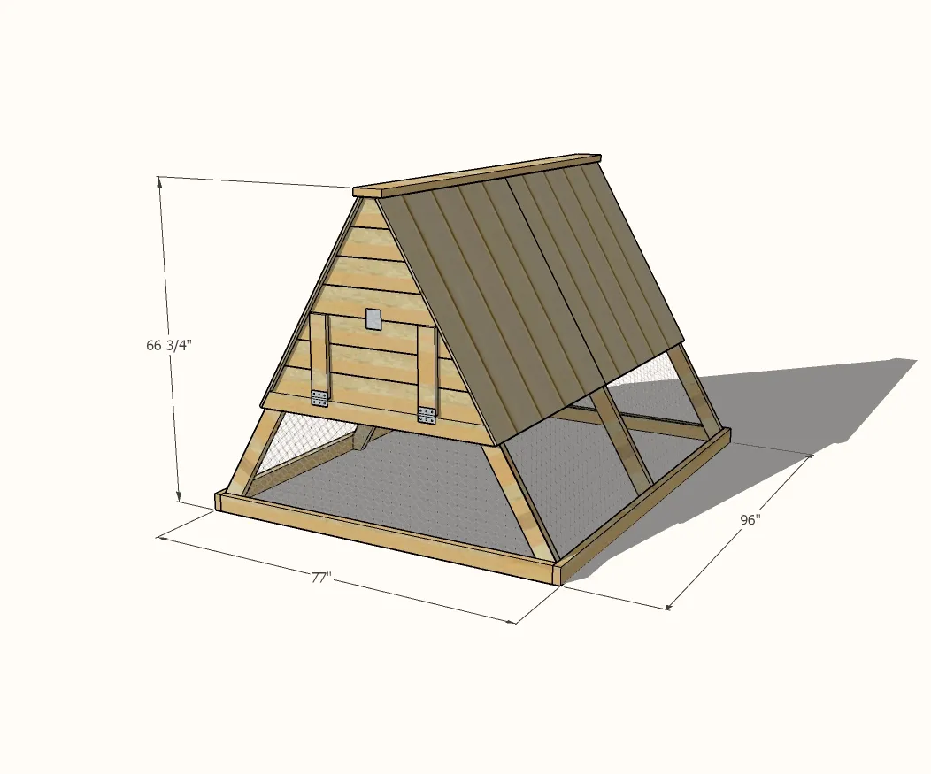 54521 a frame chicken coop overview