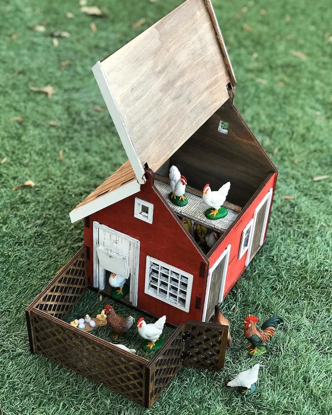 54527 interactive chicken coop toy